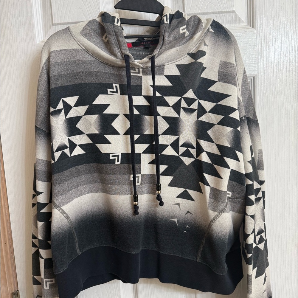 Greyson Aztec Black and Gray Hoodie